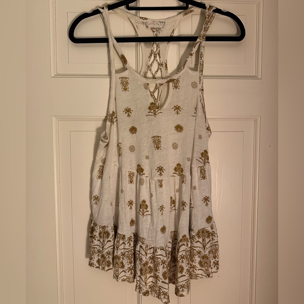 Free people tank top - linen cotton blend (medium)